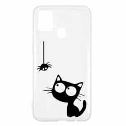 Чехол для Samsung M31 Котик и паук - PrintSalon
