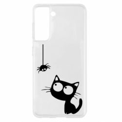 Чехол для Samsung S21 Котик и паук - PrintSalon