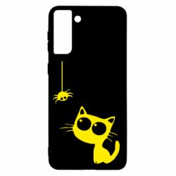 Чехол для Samsung S21+ Котик и паук - PrintSalon