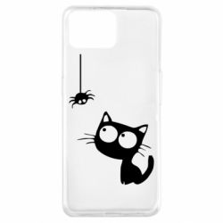 Чехол для Oppo A73 Котик и паук - PrintSalon