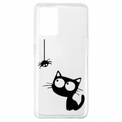 Чехол для Oppo A74 4G Котик и паук - PrintSalon