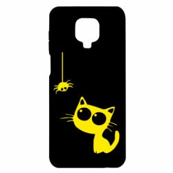Чехол для Xiaomi Redmi Note 9S/9Pro/9Pro Max Котик и паук - PrintSalon