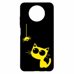 Чехол для Xiaomi Redmi Note 9 5G/Redmi Note 9T Котик и паук - PrintSalon