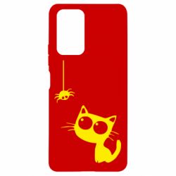 Чехол для Xiaomi Redmi Note 10 Pro Котик и паук - PrintSalon