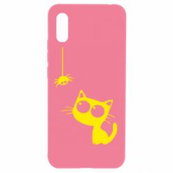 Чехол для Xiaomi Redmi 9a Котик и паук