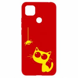 Чехол для Xiaomi Redmi 9c Котик и паук