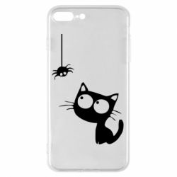 Чехол для iPhone 7 Plus Котик и паук - PrintSalon