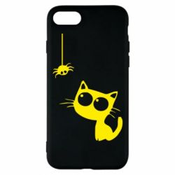 Чехол для iPhone 8 Котик и паук - PrintSalon