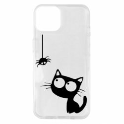 Чехол для iPhone 14 Котик и паук - PrintSalon