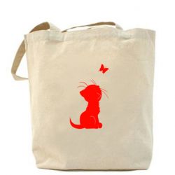 Эко-сумка Котик с бабочкой - PrintSalon