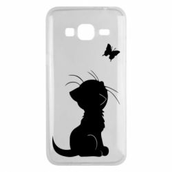 Чехол для Samsung J3 2016 Котик с бабочкой - PrintSalon