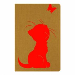 Блокнот с принто Котик с бабочкой - PrintSalon