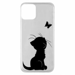 Чехол для iPhone 11 Котик с бабочкой - PrintSalon