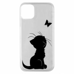 Чехол для iPhone 11 Pro Котик с бабочкой - PrintSalon