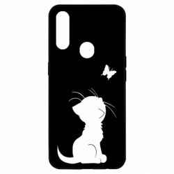 Чехол для Oppo A31 Котик с бабочкой - PrintSalon