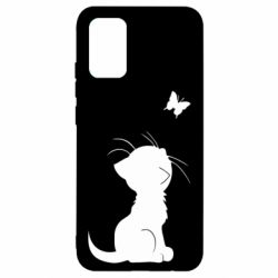 Чехол для Samsung A02s/M02s Котик с бабочкой - PrintSalon