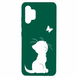 Чехол для Samsung A32 4G Котик с бабочкой - PrintSalon