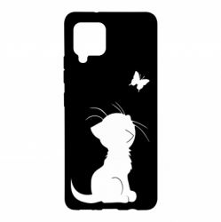Чехол для Samsung A42 5G Котик с бабочкой - PrintSalon