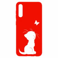 Чехол для Samsung A50 Котик с бабочкой - PrintSalon