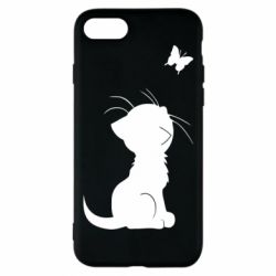 Чехол для iPhone 7 Котик с бабочкой - PrintSalon