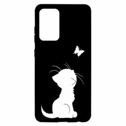 Чехол для Samsung A52 5G Котик с бабочкой - PrintSalon