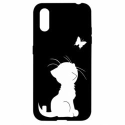 Чехол для Samsung A01/M01 Котик с бабочкой - PrintSalon