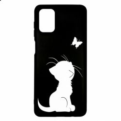 Чехол для Samsung M51 Котик с бабочкой - PrintSalon