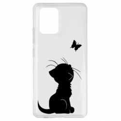 Чехол для Samsung S10 Lite Котик с бабочкой - PrintSalon