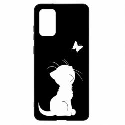 Чехол для Samsung S20+ Котик с бабочкой - PrintSalon