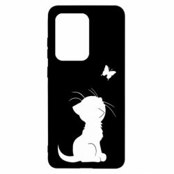 Чехол для Samsung S20 Ultra Котик с бабочкой - PrintSalon