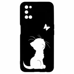 Чехол для Oppo A52/A72/A92 Котик с бабочкой - PrintSalon