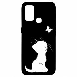Чехол для Oppo A53/A32/A33 Котик с бабочкой - PrintSalon