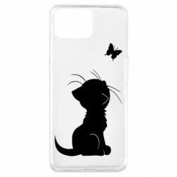 Чехол для Oppo A73 Котик с бабочкой - PrintSalon