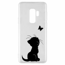 Чехол для Samsung S9+ Котик с бабочкой - PrintSalon