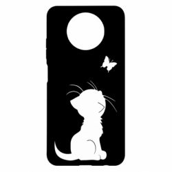Чехол для Xiaomi Redmi Note 9 5G/Redmi Note 9T Котик с бабочкой - PrintSalon