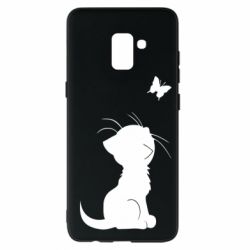 Чехол для Samsung A8+ 2018 Котик с бабочкой - PrintSalon
