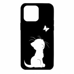 Чехол для iPhone 14 Pro Max Котик с бабочкой - PrintSalon