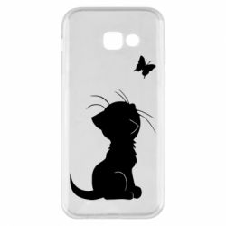 Чехол для Samsung A5 2017 Котик с бабочкой - PrintSalon