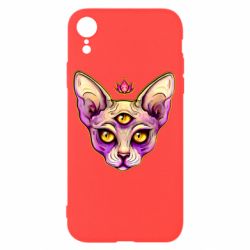 Чехол для iPhone XR Котик сфинкс розовый - PrintSalon