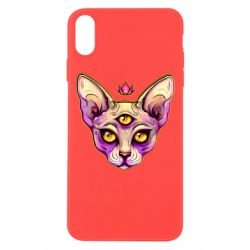Чехол для iPhone Xs Max Котик сфинкс розовый - PrintSalon