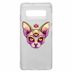 Чехол для Samsung S10+ Котик сфинкс розовый - PrintSalon