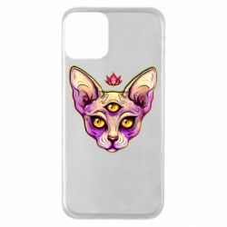 Чехол для iPhone 11 Котик сфинкс розовый - PrintSalon