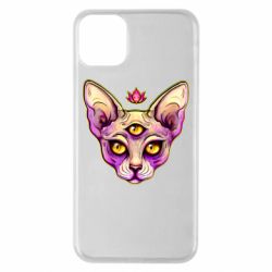 Чехол для iPhone 11 Pro Max Котик сфинкс розовый - PrintSalon