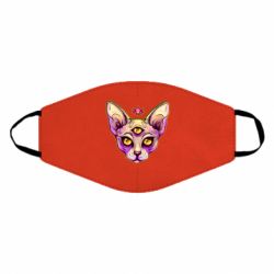 Маска многоразовая Котик сфинкс розовый - PrintSalon