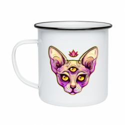 Кружка эмалированная Котик сфинкс розовый - PrintSalon