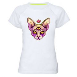 Женская футболка для спорта Котик сфинкс розовый - PrintSalon