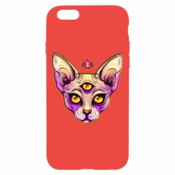 Чехол для iPhone 6/6S Котик сфинкс розовый - PrintSalon