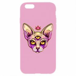 Чехол для iPhone 6 Plus/6S Plus Котик сфинкс розовый - PrintSalon