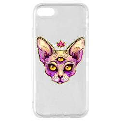 Чехол для iPhone 7 Котик сфинкс розовый - PrintSalon