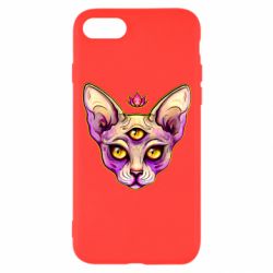 Чехол для iPhone 8 Котик сфинкс розовый - PrintSalon